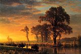 Albert Bierstadt Canvas Paintings - Western Kansas